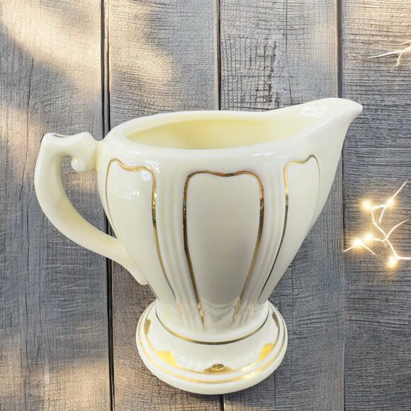 Vintage 1930s Porcelier Painted Creamer Small Pitcher USA Floral Pattern Antique - Picture 2 of 12